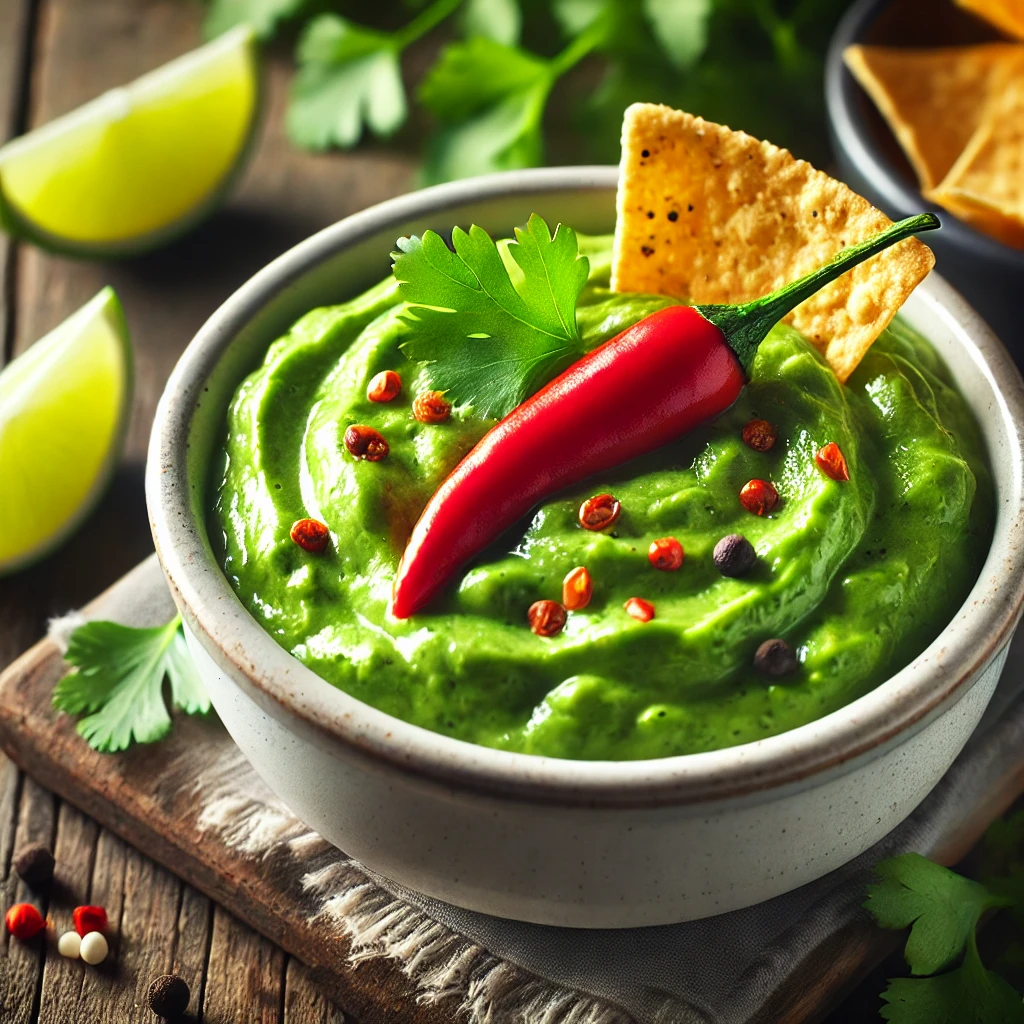Krémes és fűszeres chilis avokádó szósz