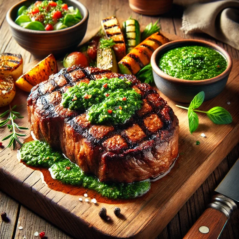 Churrasco steak tálalva