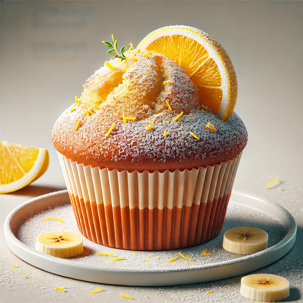 Egyszerű és frissítő muffin citrommal és banánnal