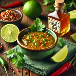 Friss és fűszeres szósz lime és tequila ízekkel