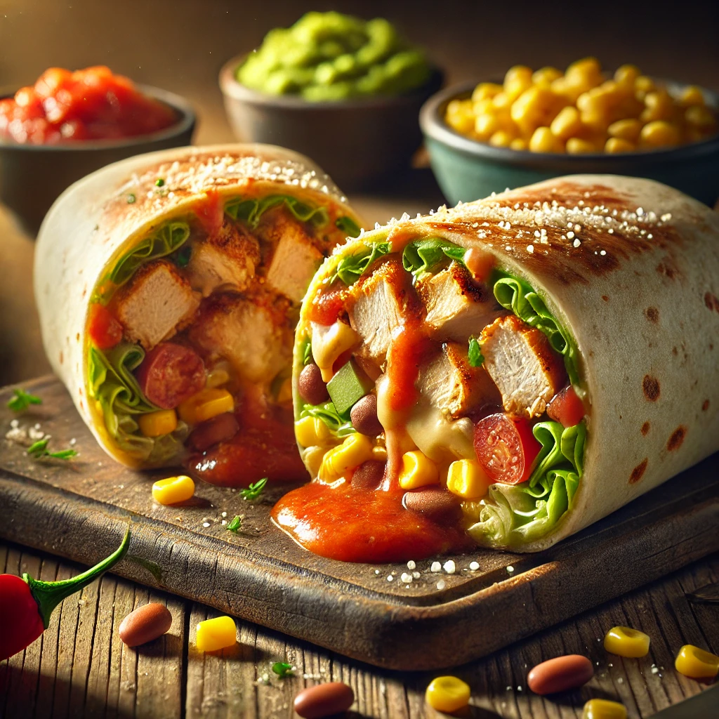 Fűszeres és ízletes csirkés burrito házilag