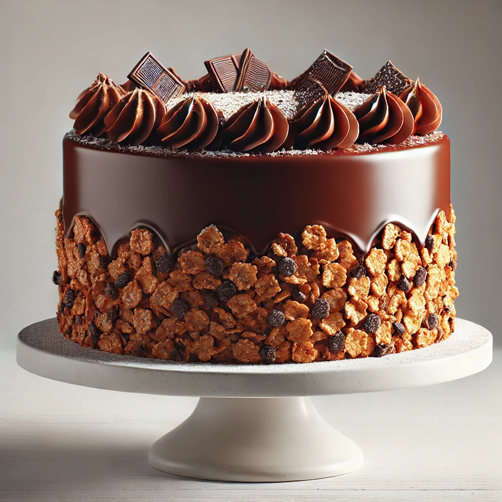 Gazdag csokoládés torta ropogós réteggel
