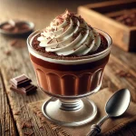Csokoládés puding tálalva egy pohárban
