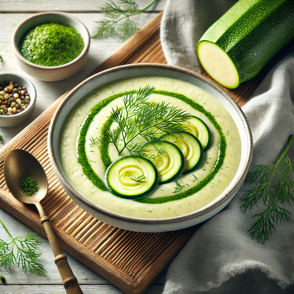 Egyszerű és frissítő cukkinileves recept.
