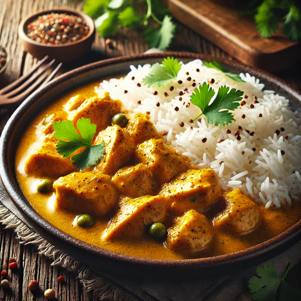 Egzotikus és ízletes curry-s csirke jázmin rizzsel