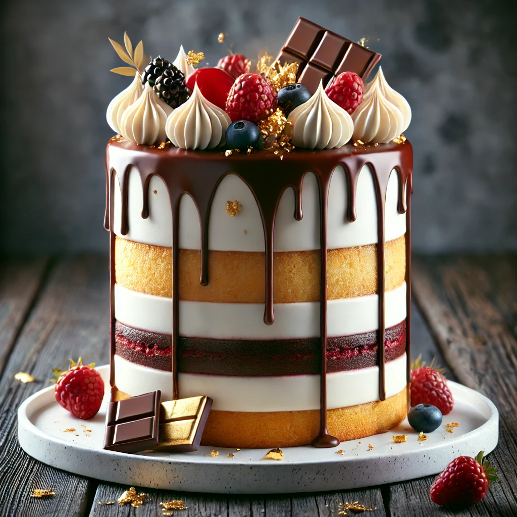 Látványos és elegáns drip cake torta