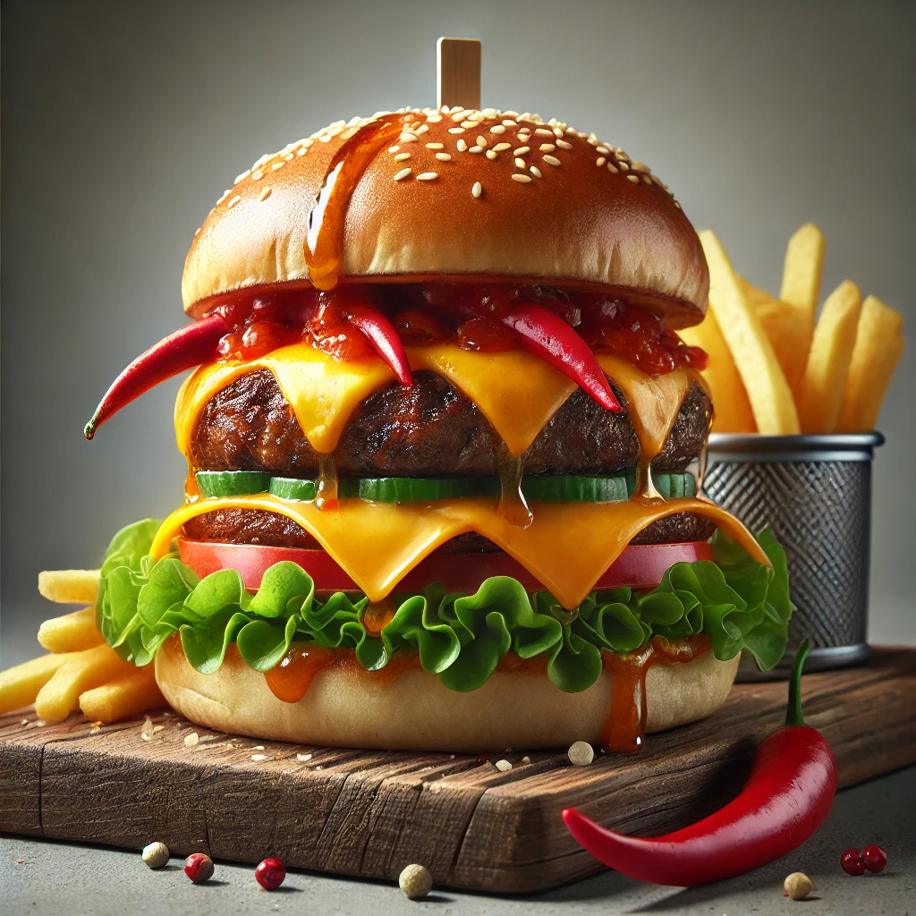 Édes és pikáns édes-chilis burger