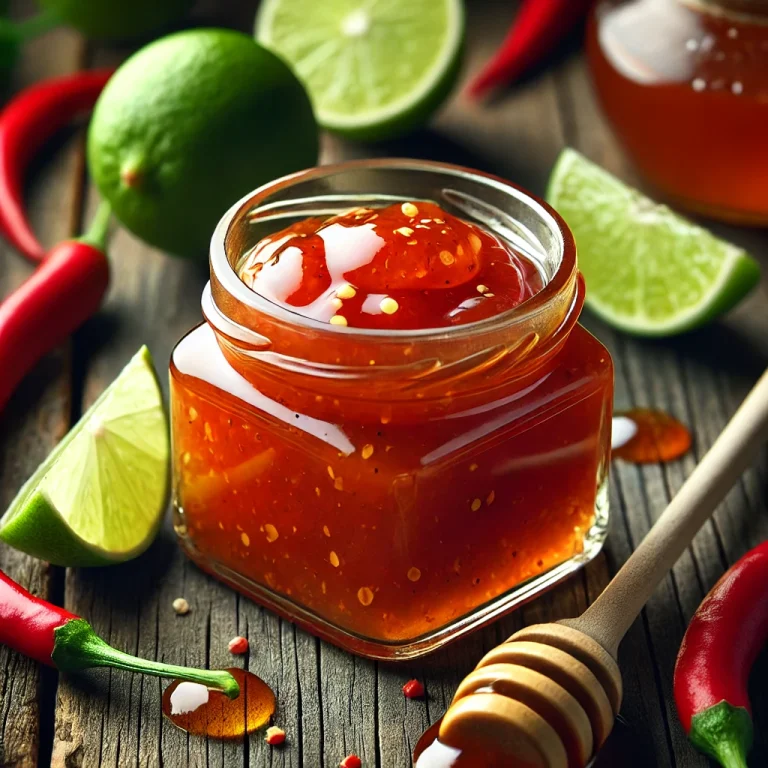 Édes-savanyú lime chili szósz tálalva
