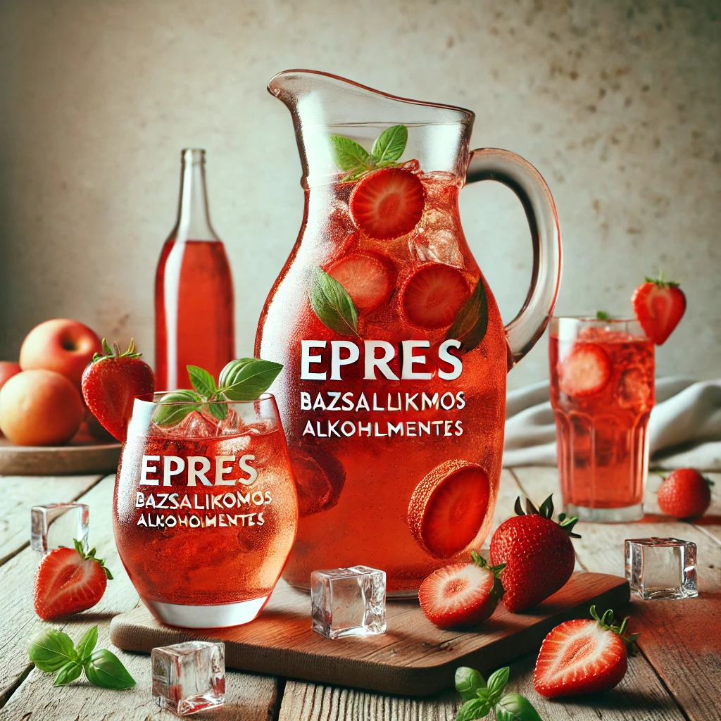 Frissítő cider recept, eperrel és bazsalikommal