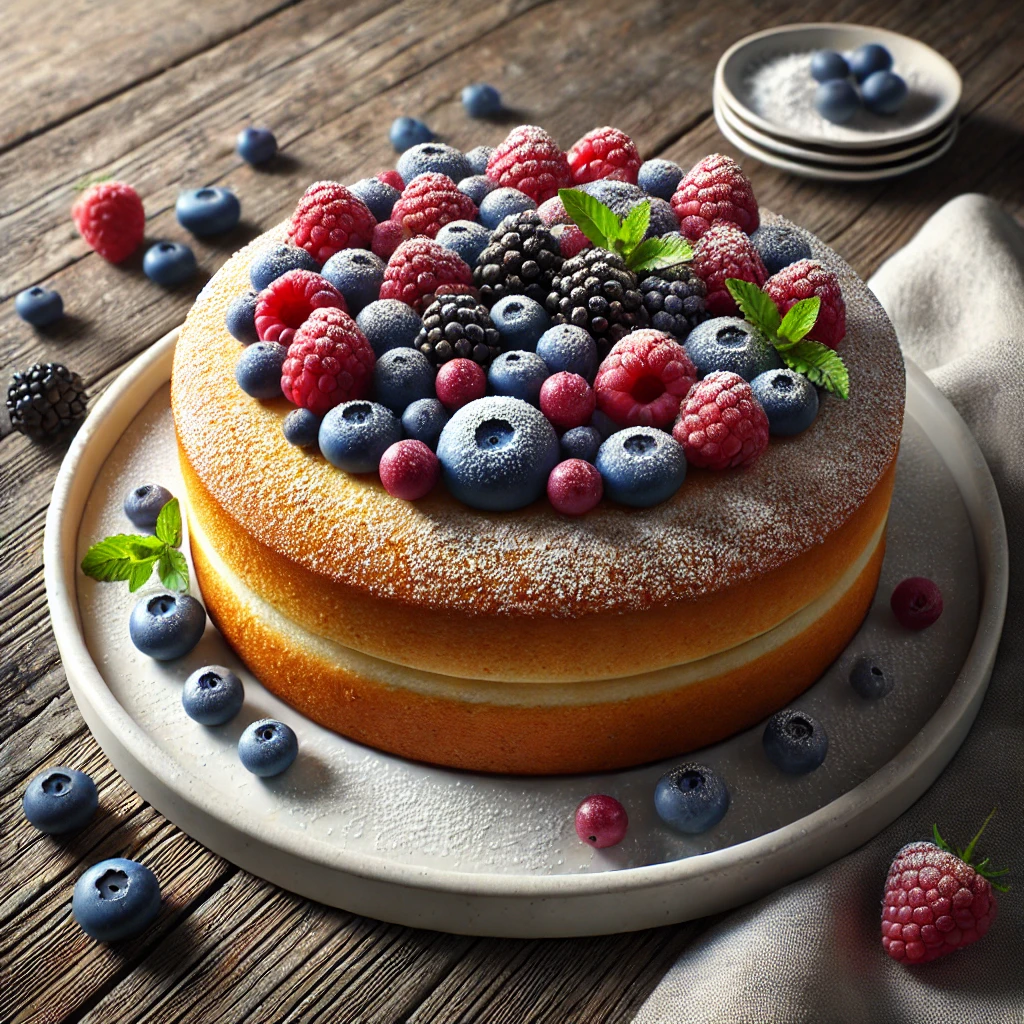 Egyszerű és friss erdei gyümölcsös torta házilag