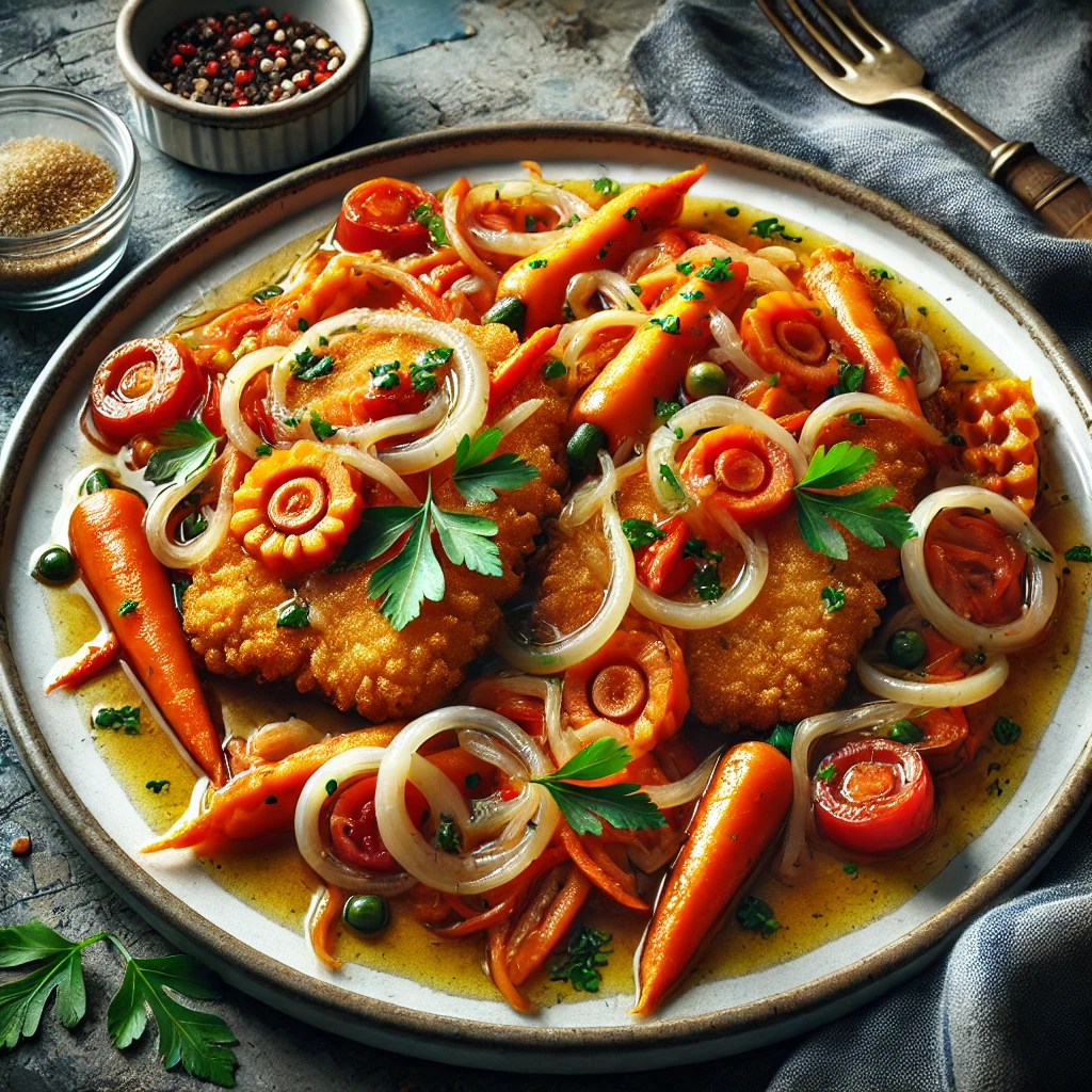 Autentikus spanyol escabeche savanyított halszeletekkel