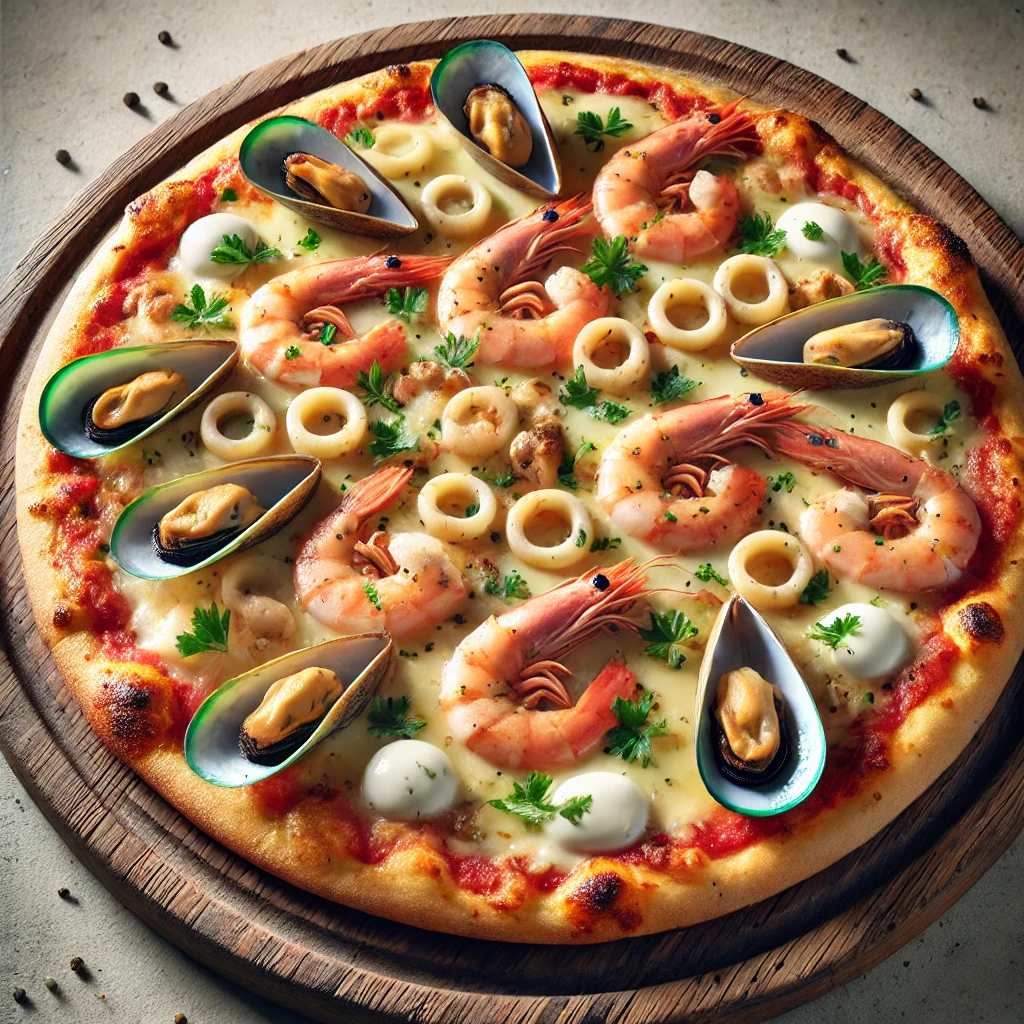 Olasz stílusú tengeri herkentyűs pizza
