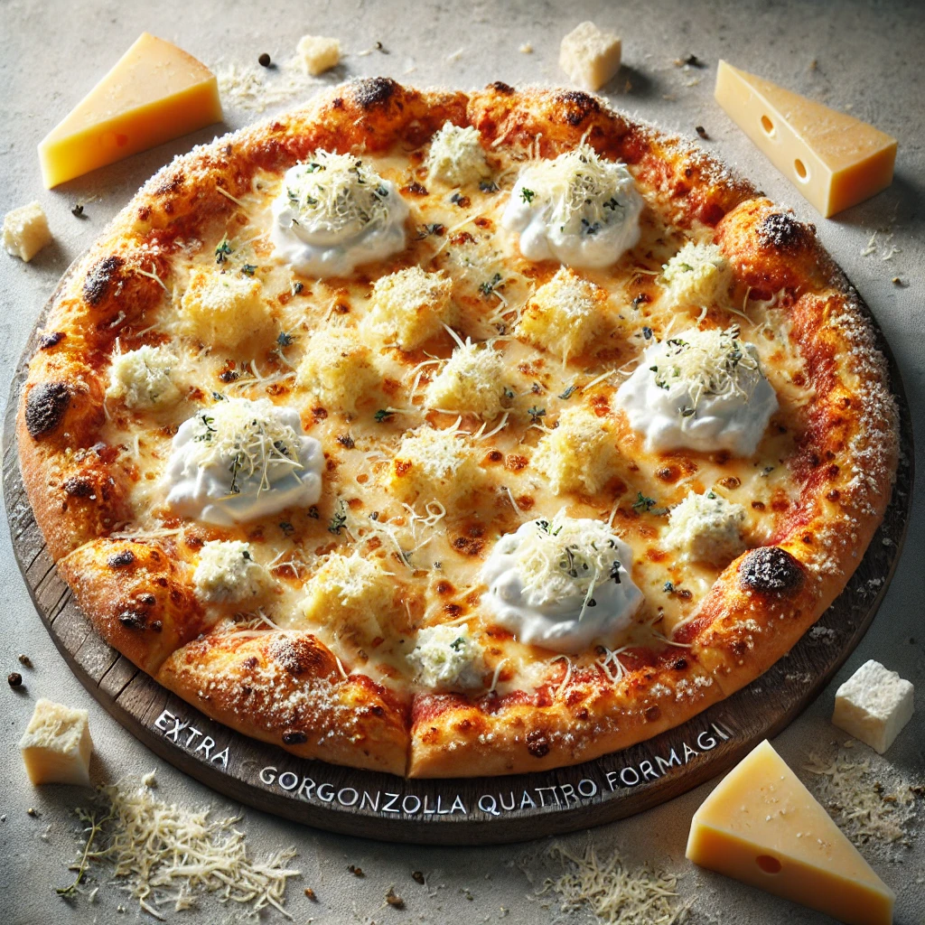 Intenzív gorgonzola íz négyféle sajttal egy pizzán