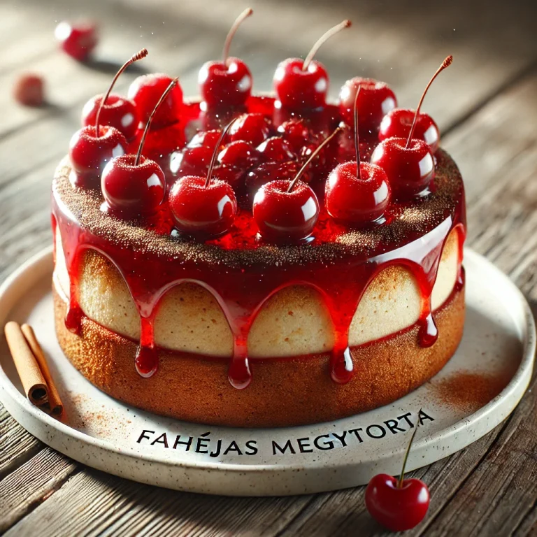 Fahéjas meggytorta friss gyümölcsökkel