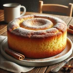 Fahéjas torta tálalva