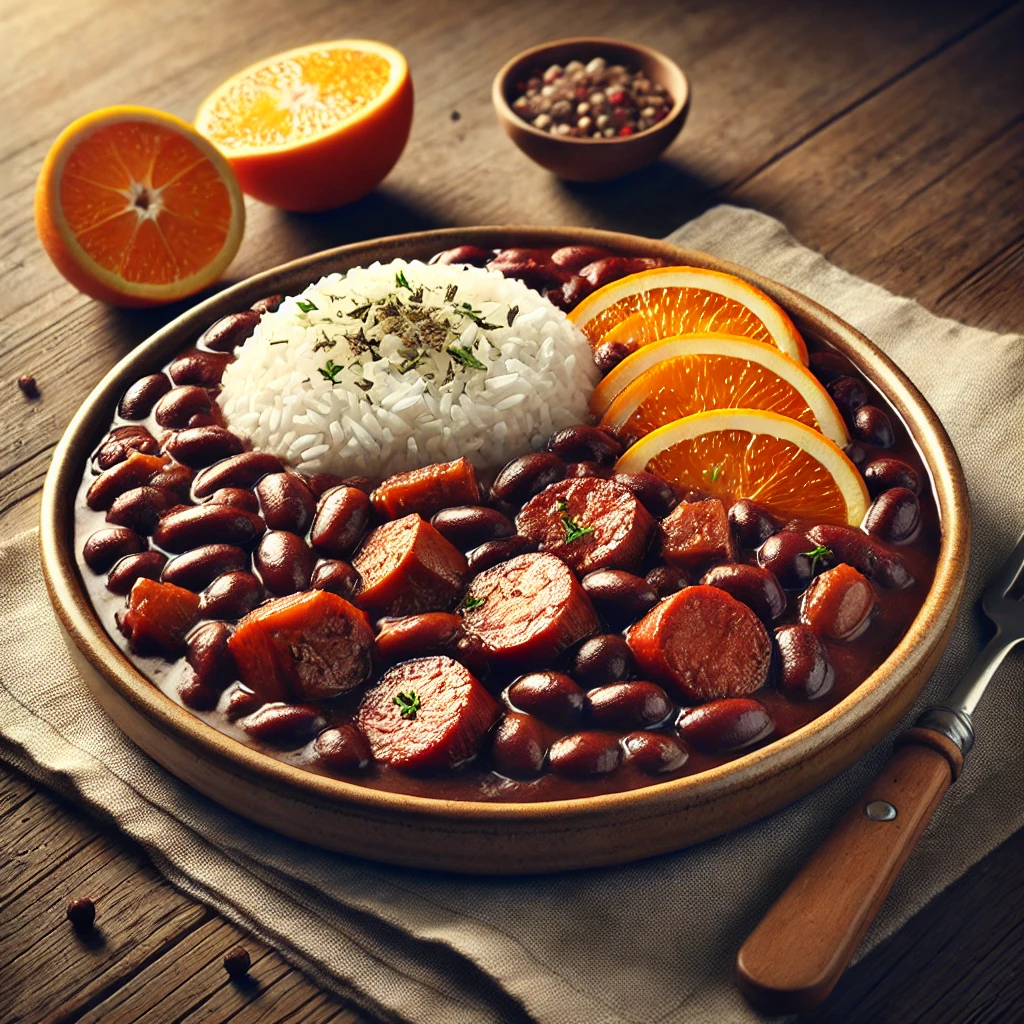 Autentikus brazil feijoada fekete babból és sertéshúsból