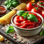 Provence-i paradicsomszósz tálalva friss tésztával