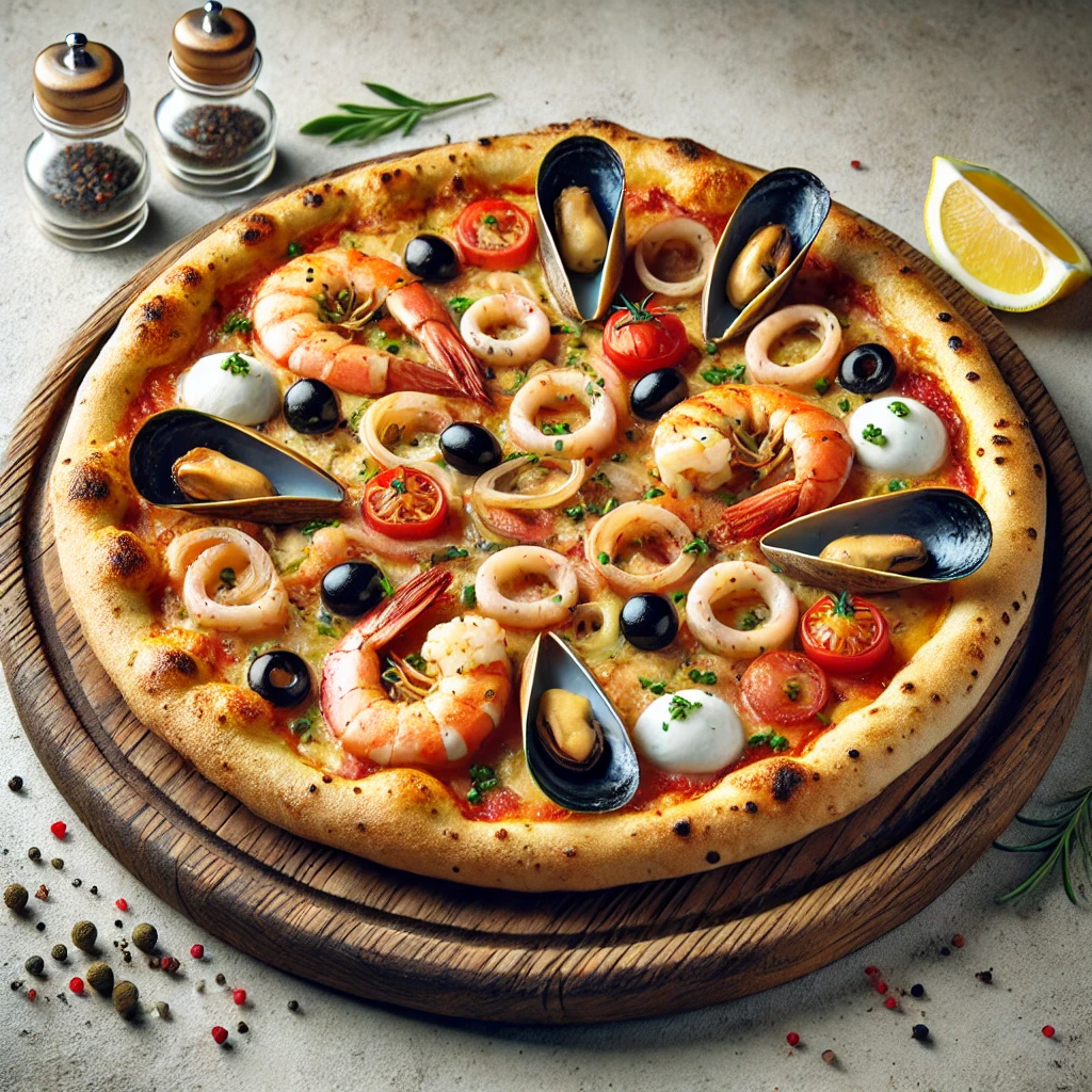 Tengeri pizza citrommal és kapribogyóval