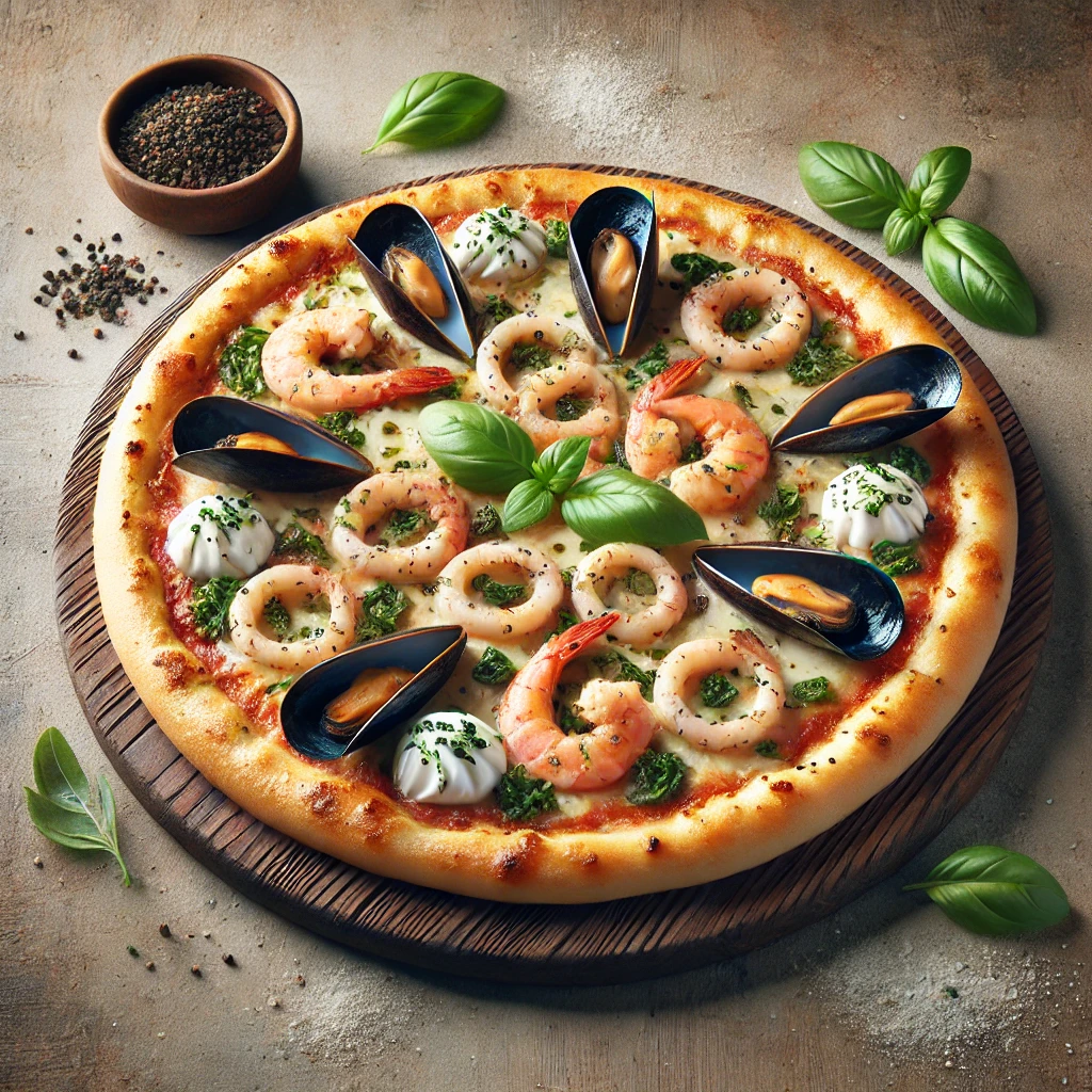 Autentikus olasz tengeri herkentyűs pizza