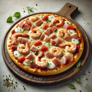 Tengeri pizza tonhallal és garnélával