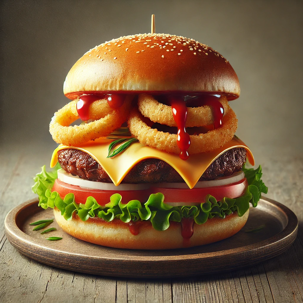 Laktató burger füstölt sajttal és BBQ szósszal