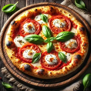 Különleges Margherita pizza füstölt mozzarellával