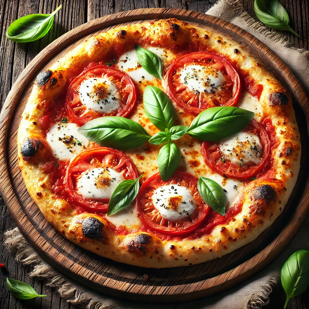 Különleges Margherita pizza füstölt mozzarellával