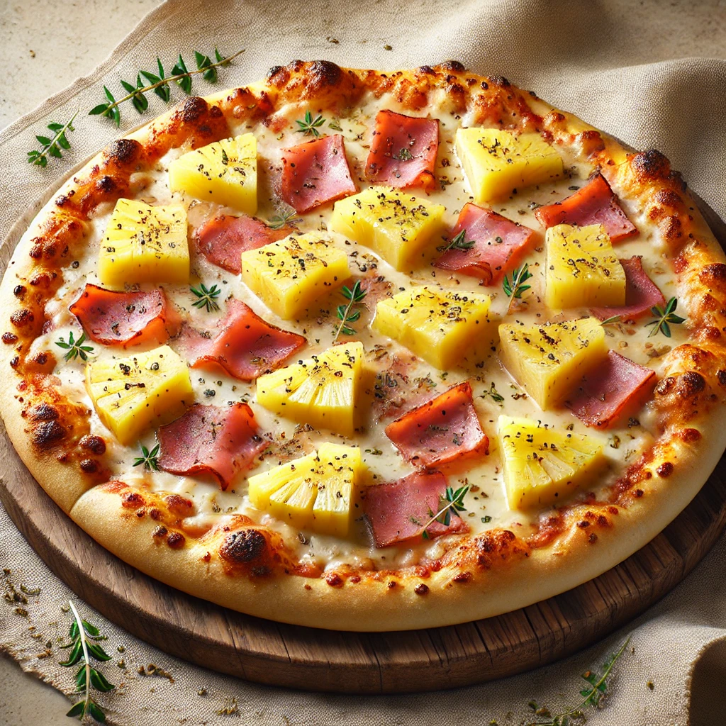 Füstölt sonkás és ananászos pizza tökéletes harmóniája
