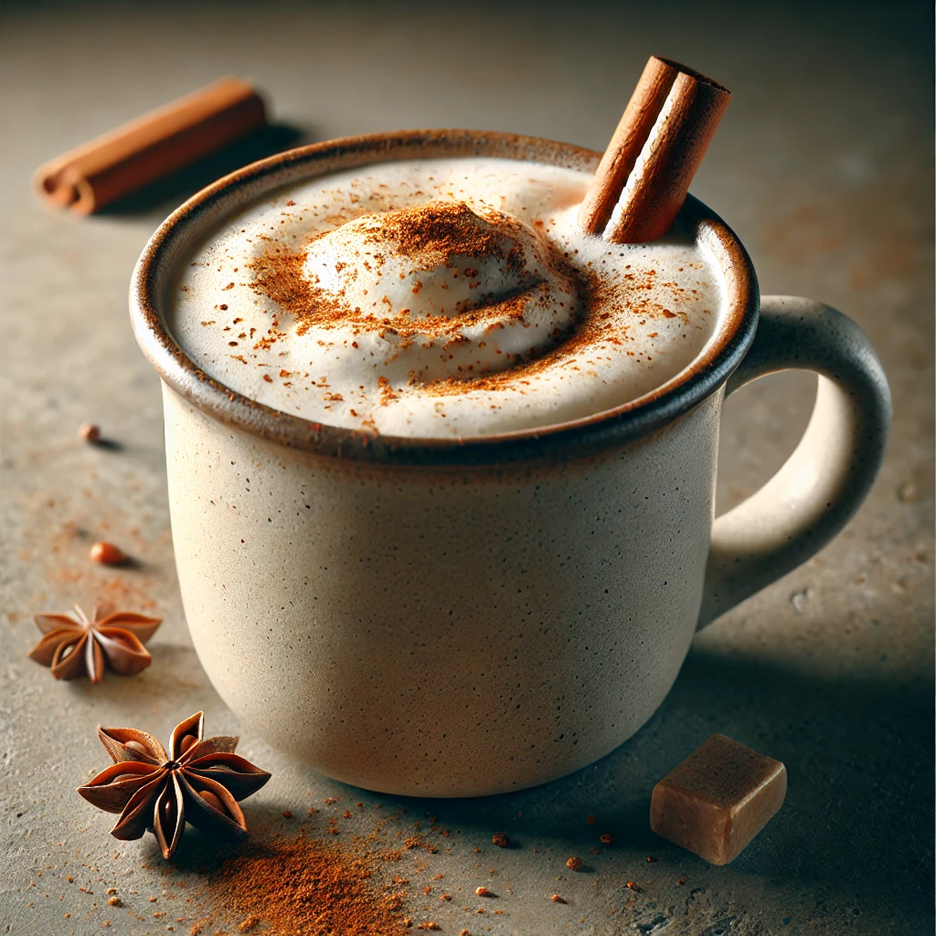 Krémes és fűszeres chai latte fahéjjal és tejhabbal