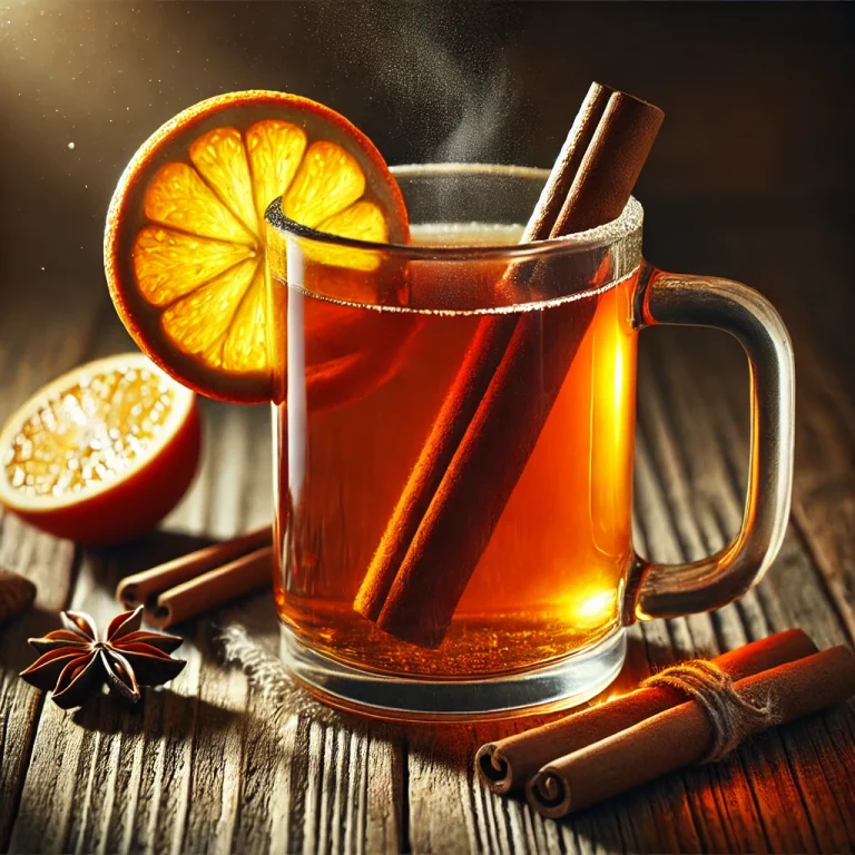 Fűszeres cider üvegben tálalva