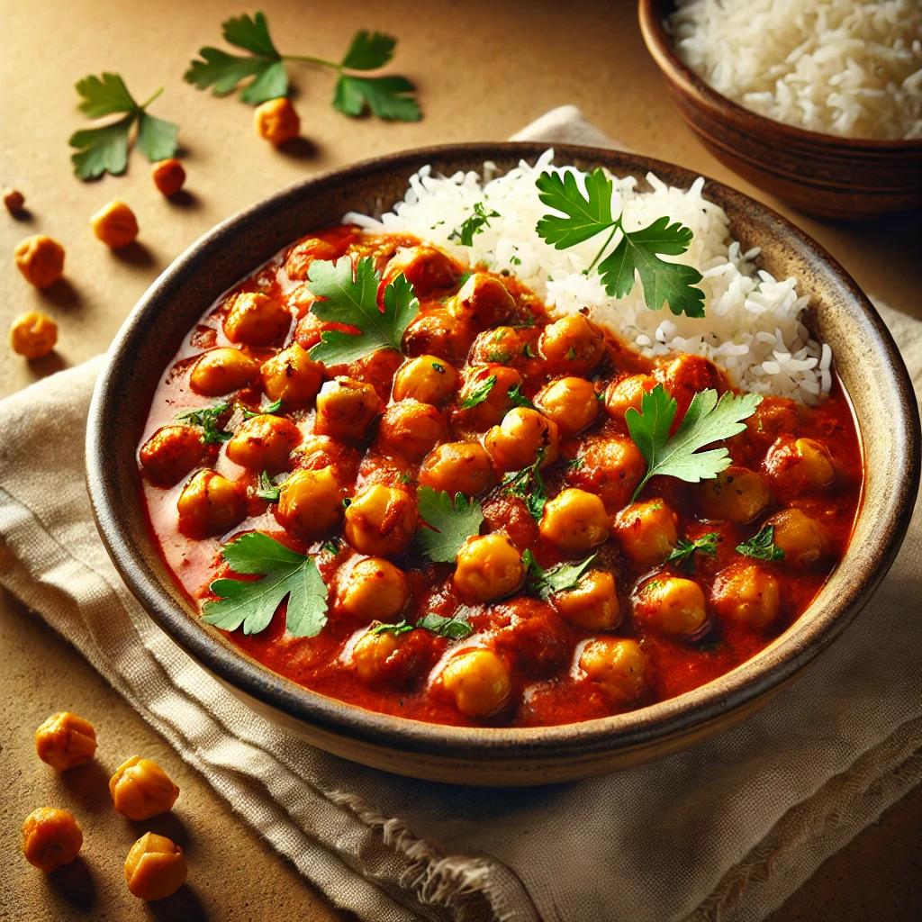 Krémes és fűszeres csicseriborsó curry kókusztejjel