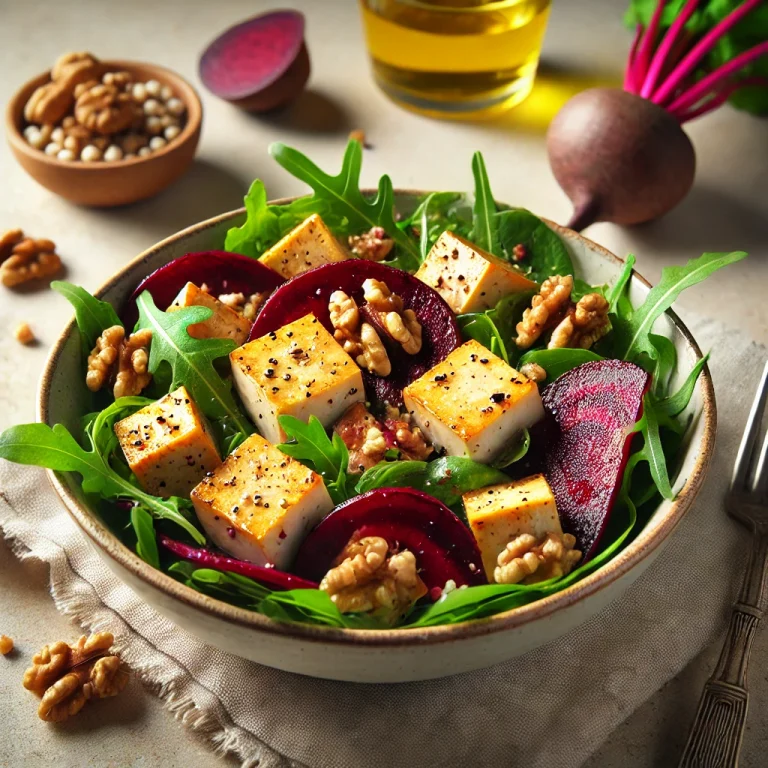 Fűszeres tofu saláta céklával