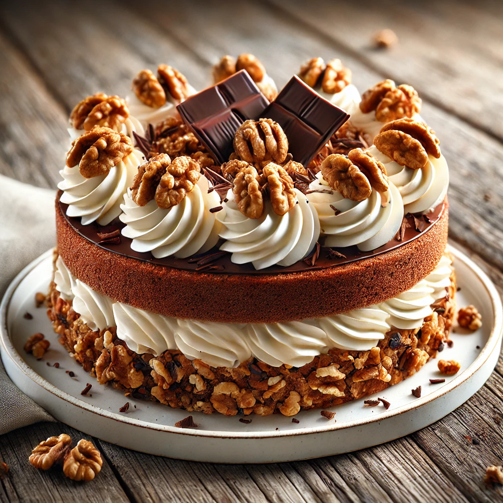 Gazdag gesztenyés és diós torta egyszerű elkészítéssel