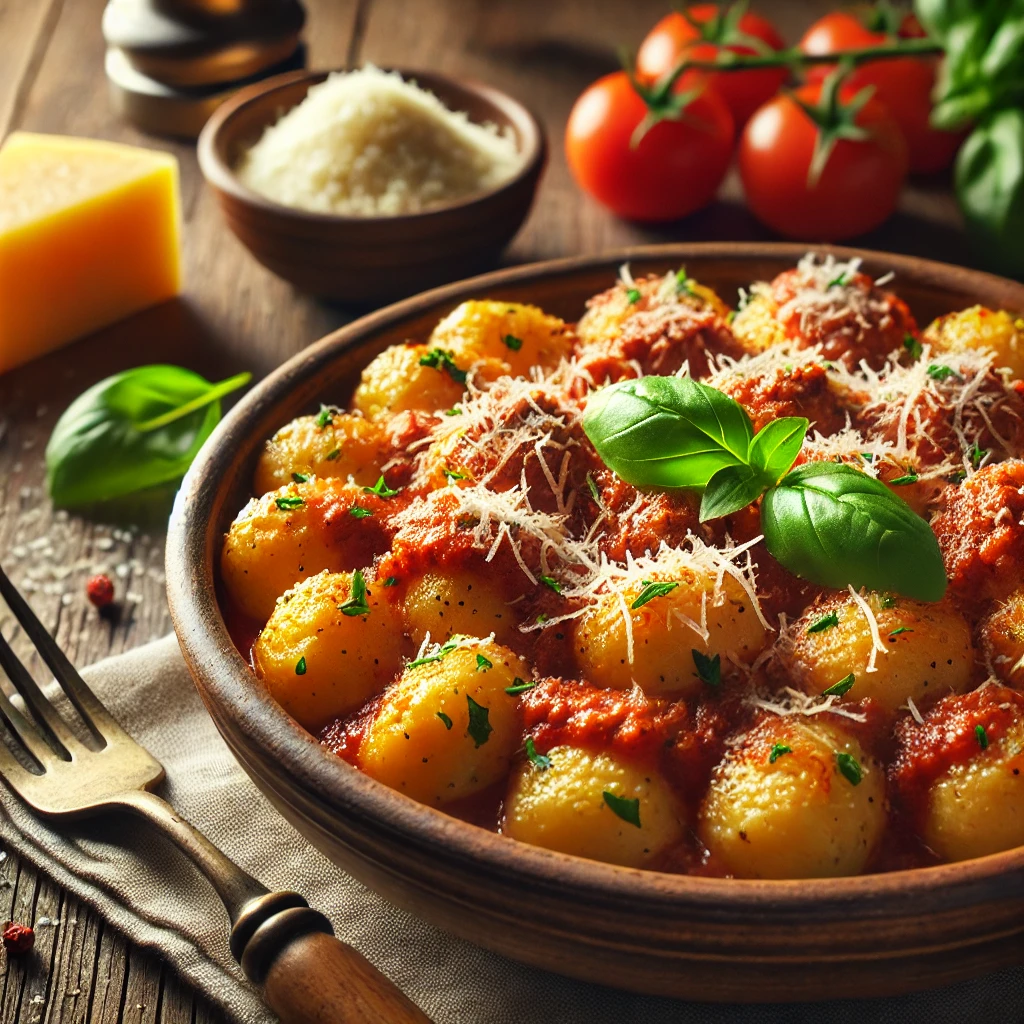 Autentikus olasz gnocchi paradicsomszósszal és hússal