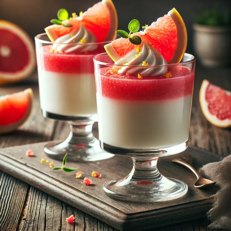 Grapefruitos panna cotta pohárban