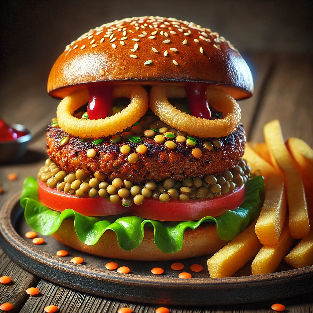 Egészséges és ízletes burger grillezve