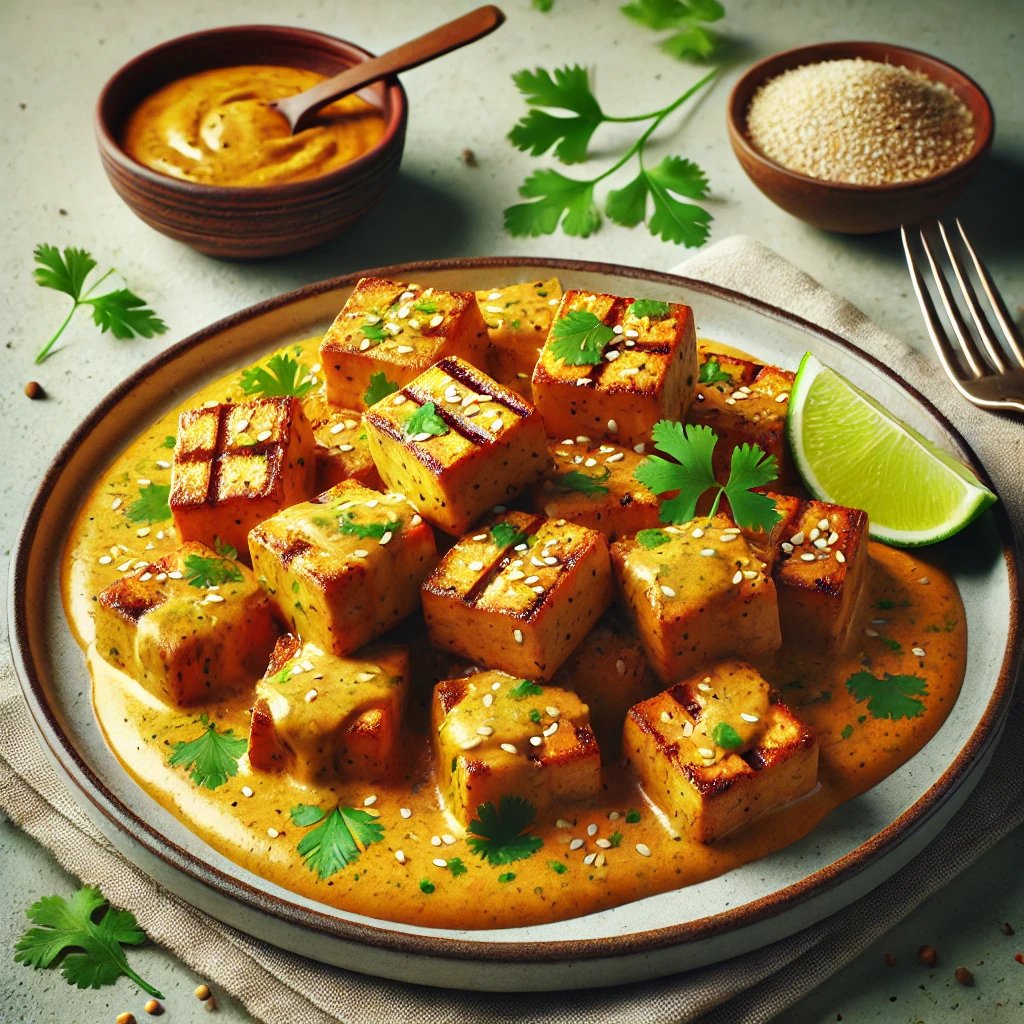 Tápláló tofu curry tahinivel és lime-mal