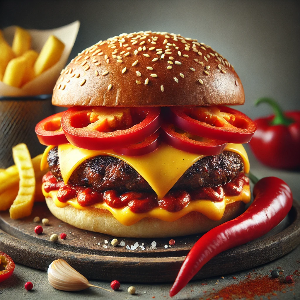 Magyaros ízvilágú gulyás burger házilag
