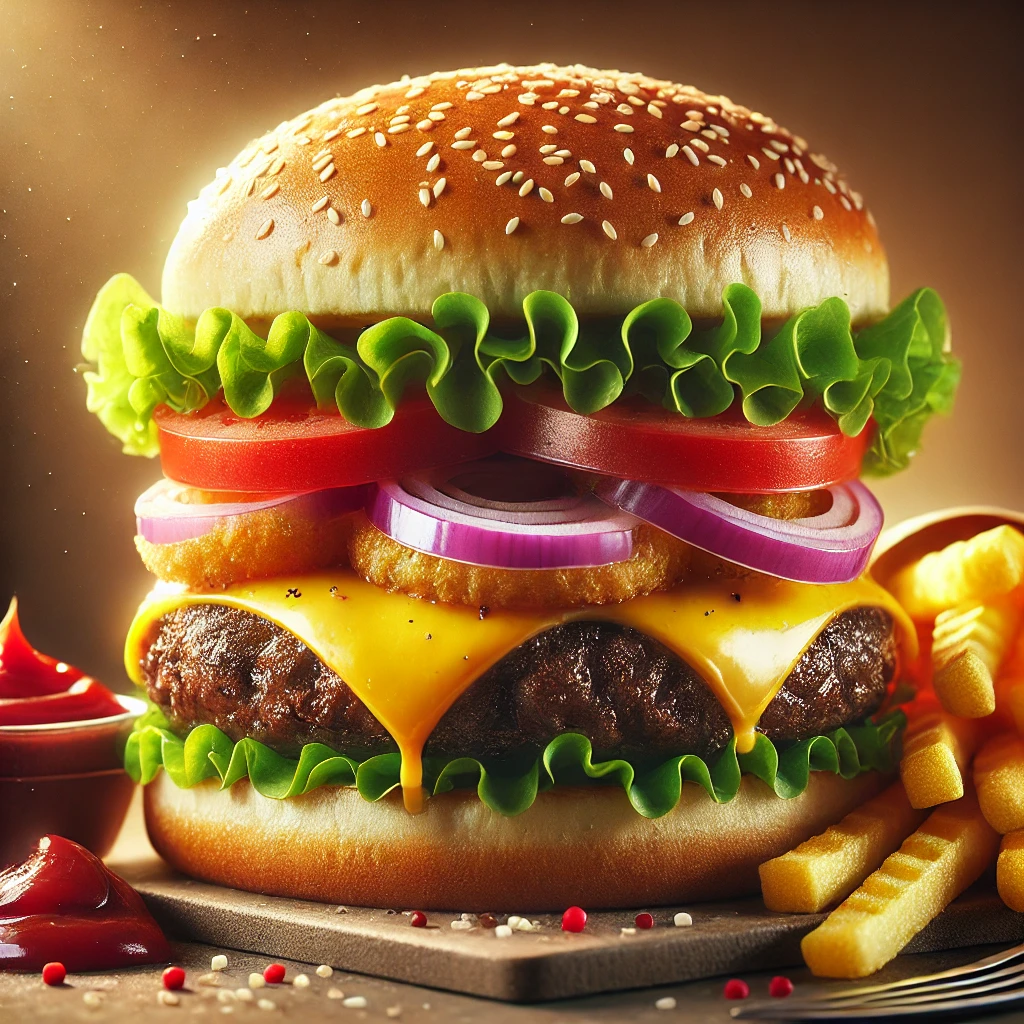 Egyszerű és ízletes házi hamburger grillezett húspogácsával