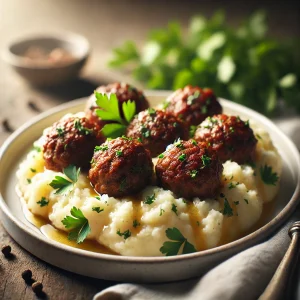 Klasszikus és házias húsgolyók burgonyapürével