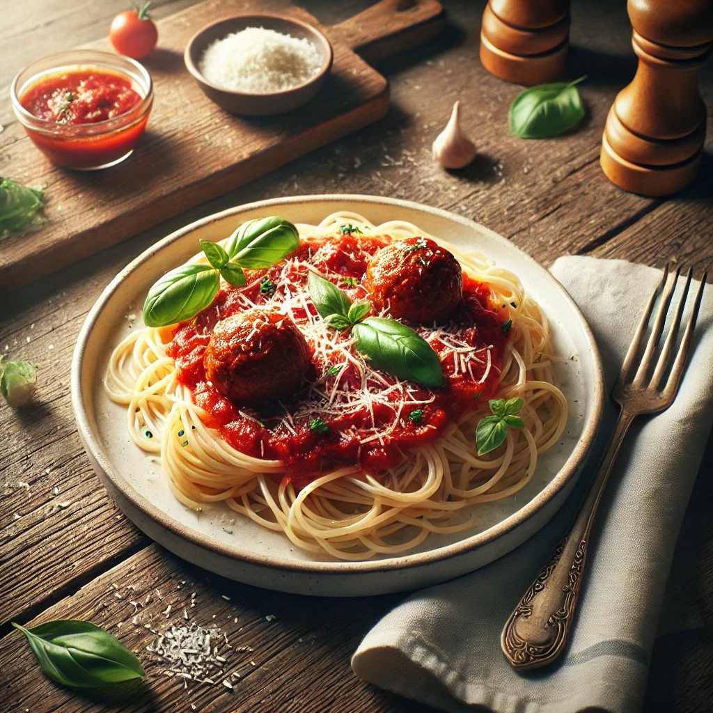 Ízletes olasz húsgombóc spagettivel