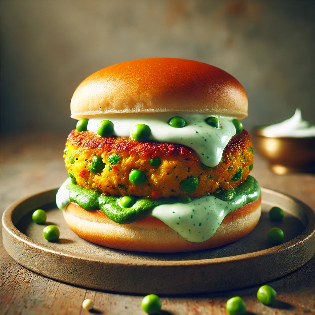 Fűszeres és ízletes vegetáriánus Masala Burger