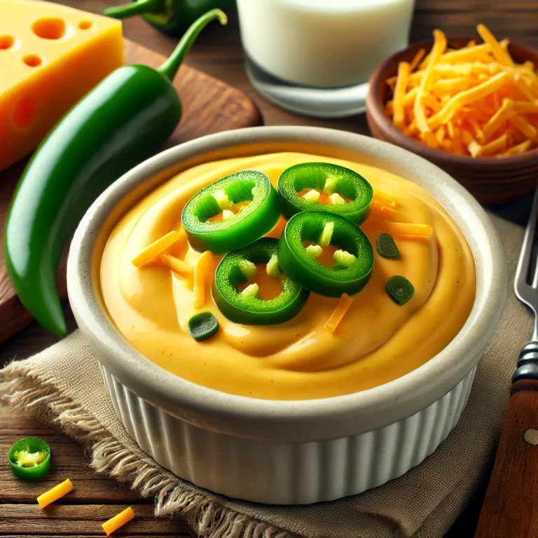 Jalapeños sajt szósz tálalva