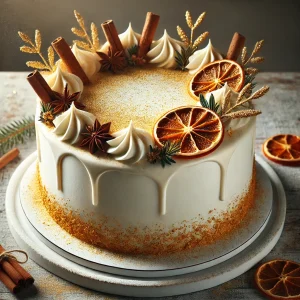 Téli fűszerekkel gazdagított karácsonyi torta
