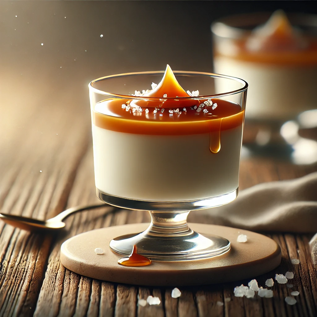 Krémes és gazdag karamellás panna cotta desszert