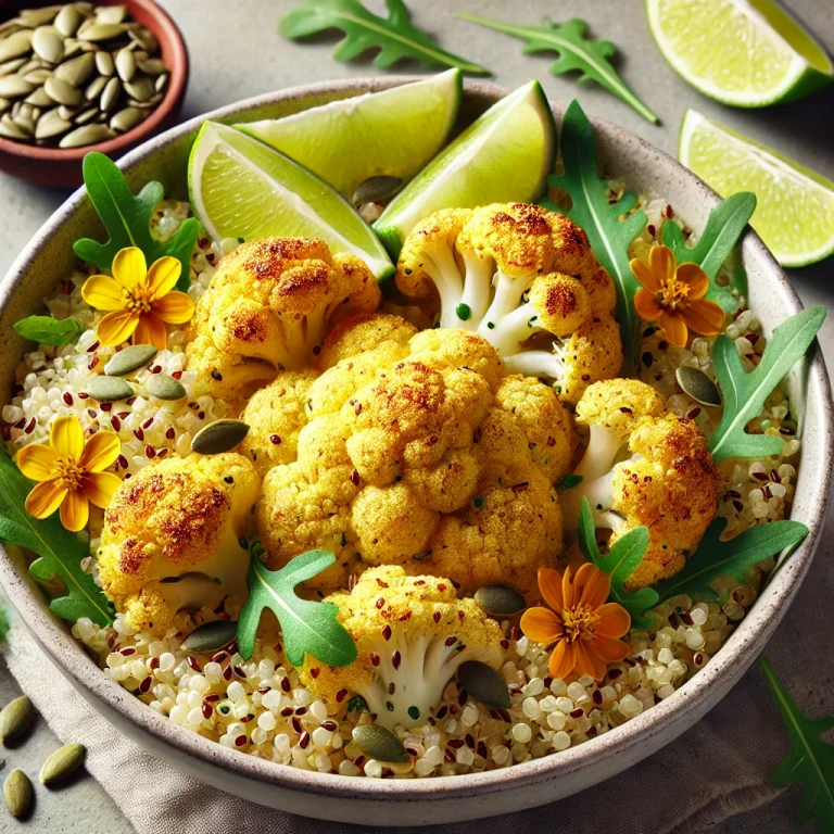Karfiolos quinoa Buddha-tál lime-mal