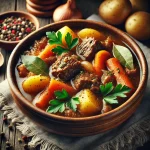 Karjalanpaisti finn húsos ragu tálalva