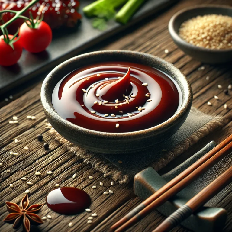 Hoisin szósz tálalva ázsiai ételekkel
