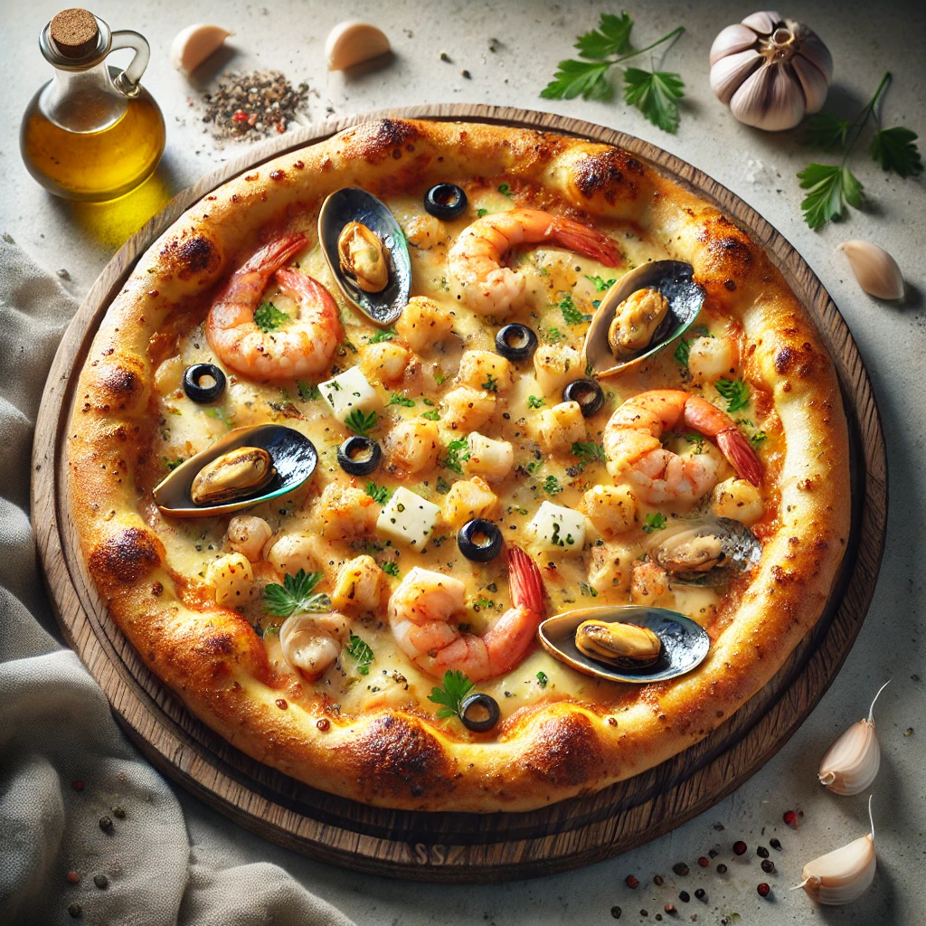Tenger gyümölcsei, mozzarella sajt és fokhagyma kombinációja