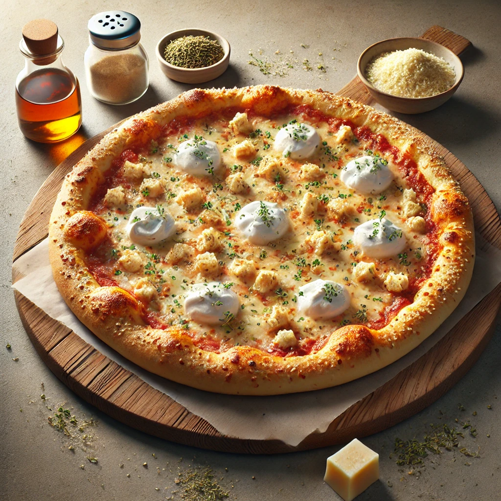 Négyféle sajt harmóniája egy klasszikus olasz pizzán